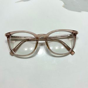 Warby Parker light pink glasses